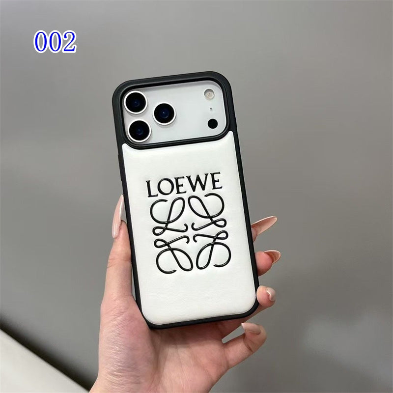 Luxury Inspired Leather iPhone Case with Embossed Anagram Logo