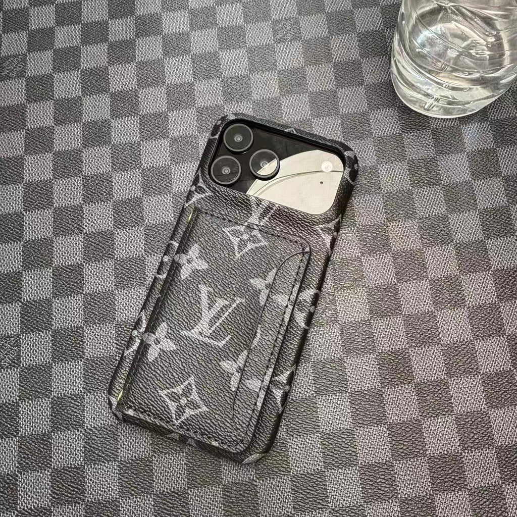 Monogram Leather Phone Case For iPhone 13-17 Series