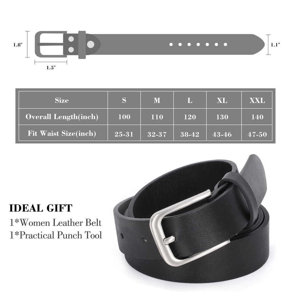 Luxuii Women Casual Leather Belt for Jeans Pants, Fashion Ladies Girls Waist Dress Belt