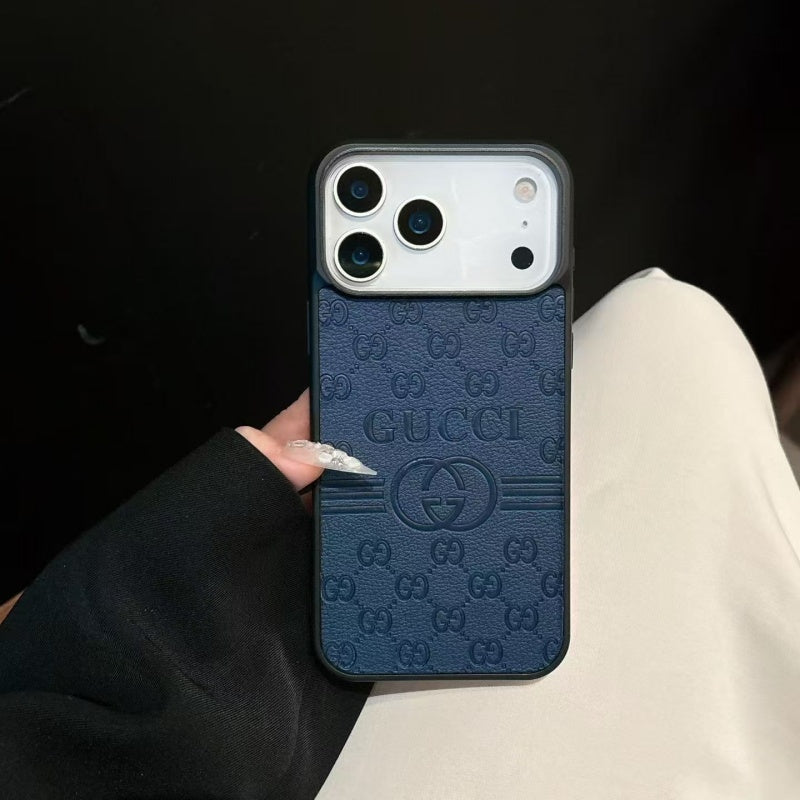 Inspired Monogram Phone Case – Premium Leather Texture Slim Fit Bumper Case