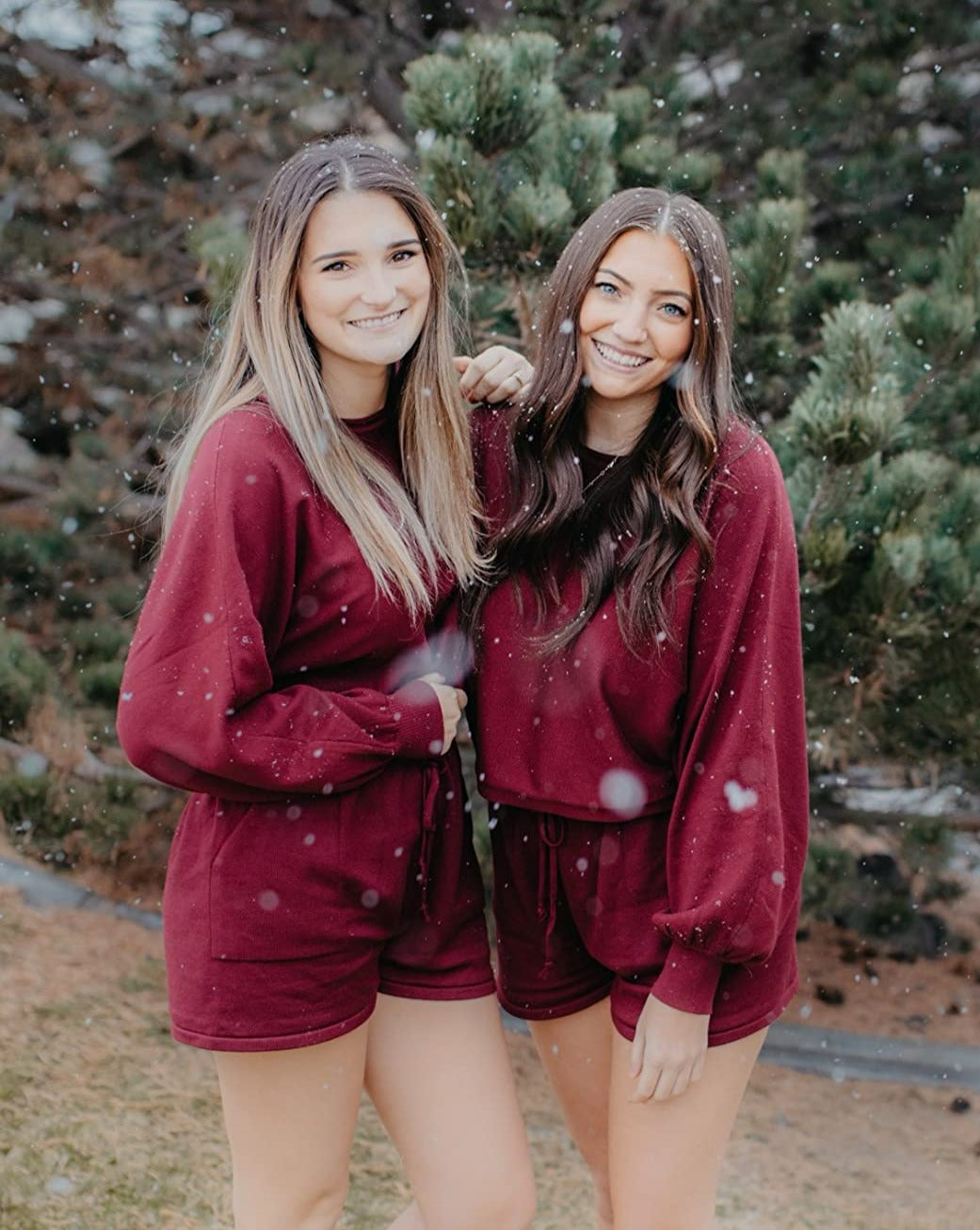 Luxuii Long Sleeve Knit Pullover Sweater Shorts Set