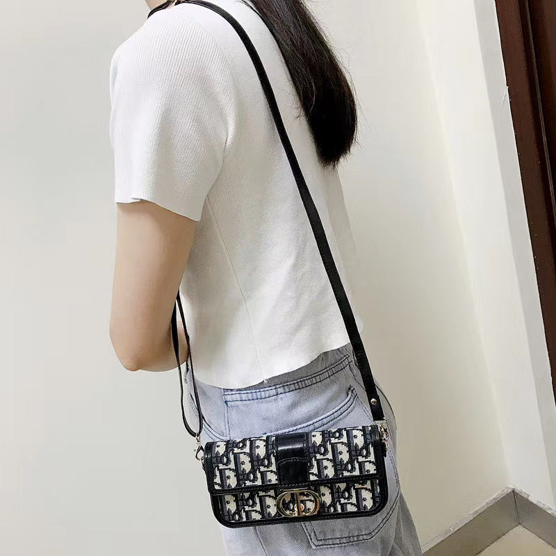 Vintage Monogram Crossbody with Gold Buckle