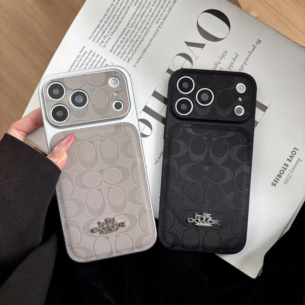 Luxury Monogram Protective iPhone Case – Designer Leather Finish