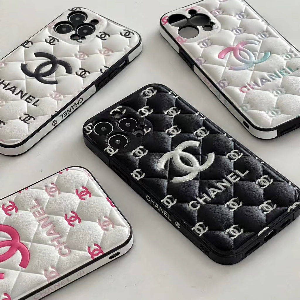 Luxury Embossed Quilted Monogram iPhone Case
