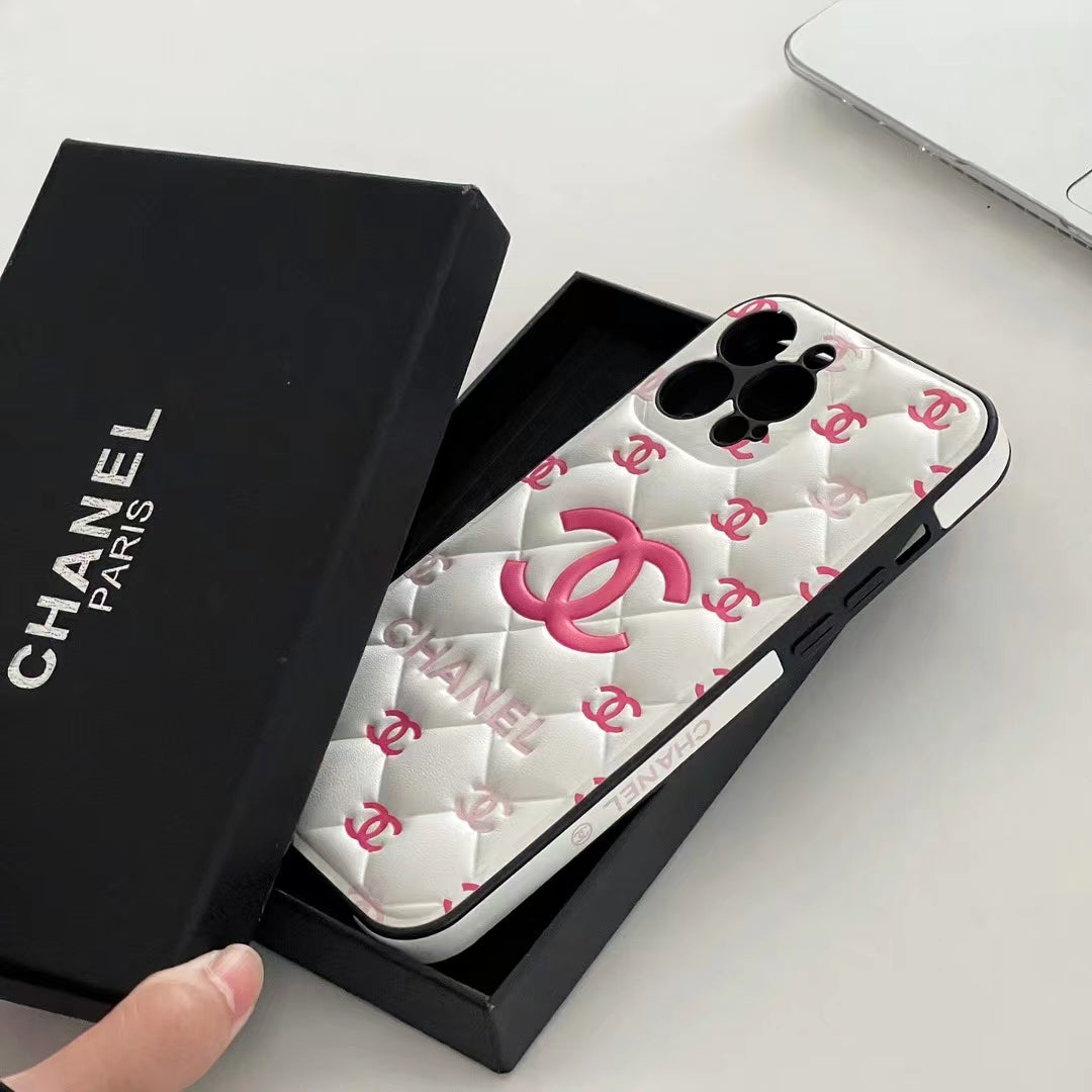Luxury Embossed Quilted Monogram iPhone Case