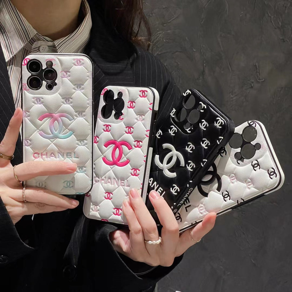 Luxury Embossed Quilted Monogram iPhone Case