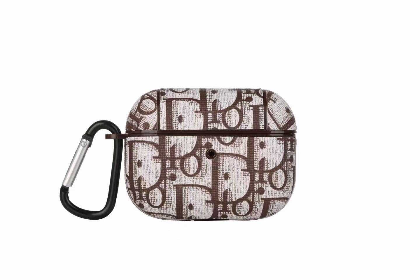 Designer-Style Monogram AirPods Case with Hook