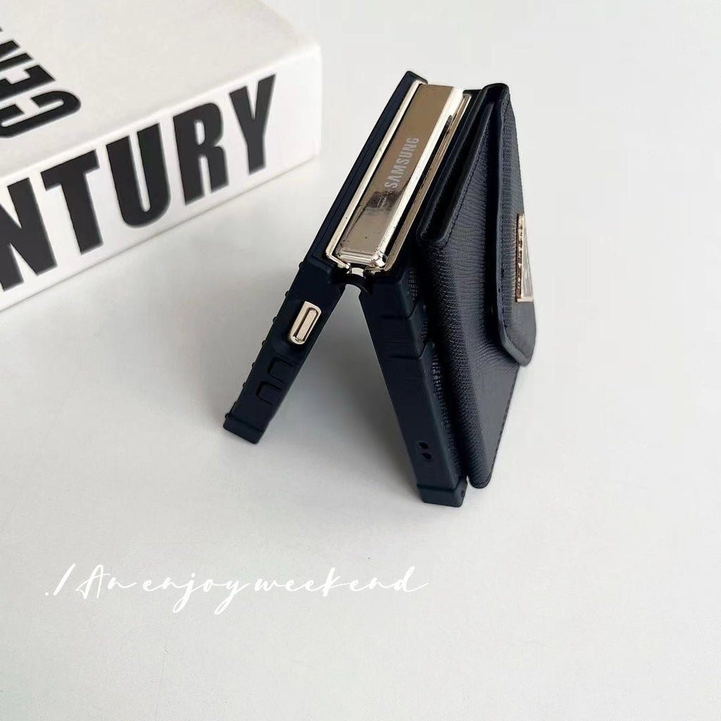 Luxury Designer-Inspired Z Flip Phone Case with Card Holder