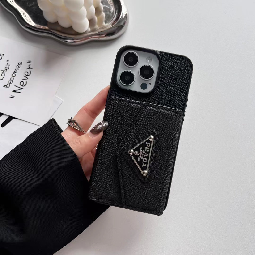 Elegant iPhone Case with Card Holder – Luxury Chic Design