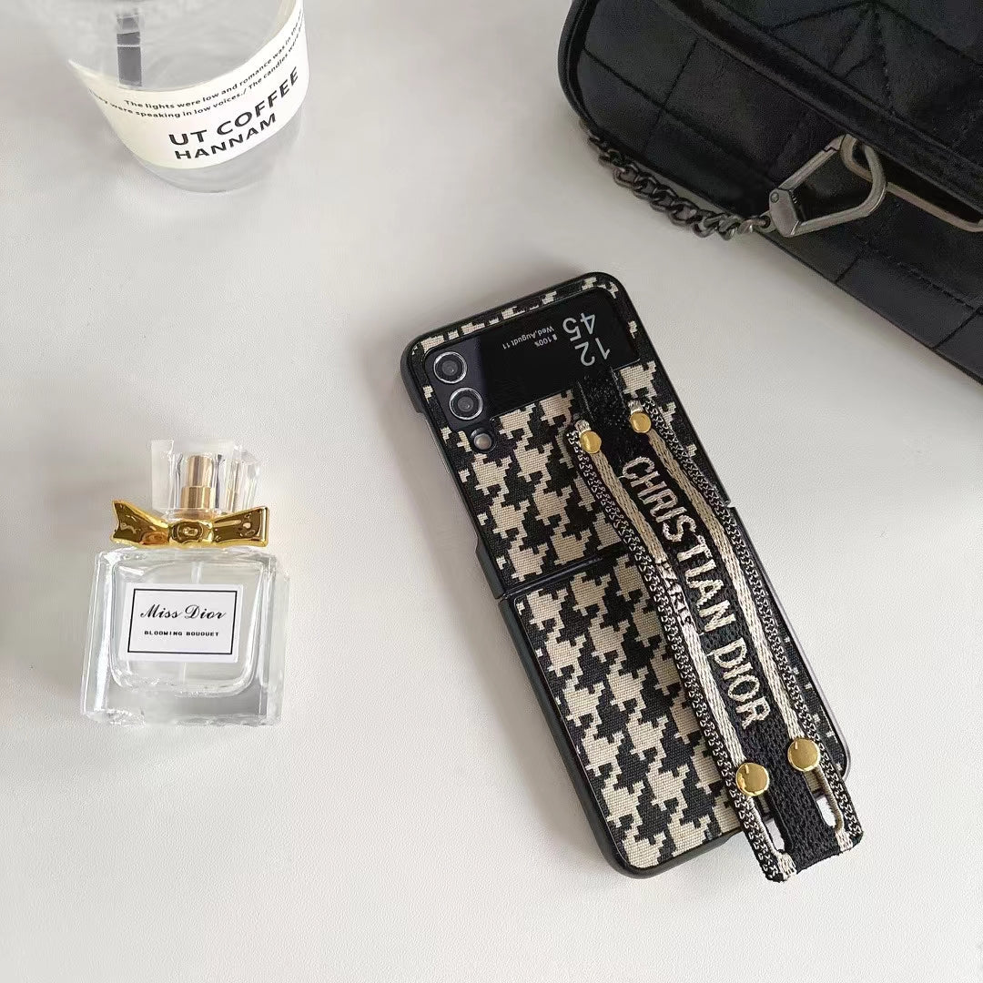 Inspired Design Luxury Z Flip Case with Strap