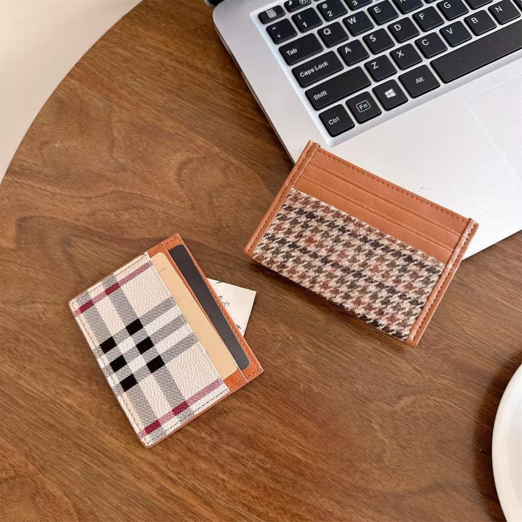Classic Plaid Card Holder Wallet