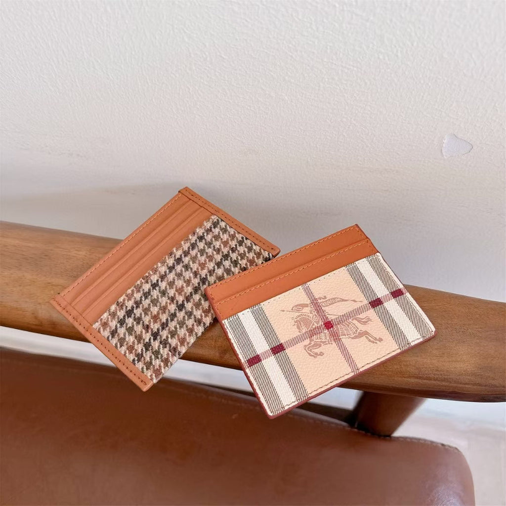 Classic Plaid Card Holder Wallet