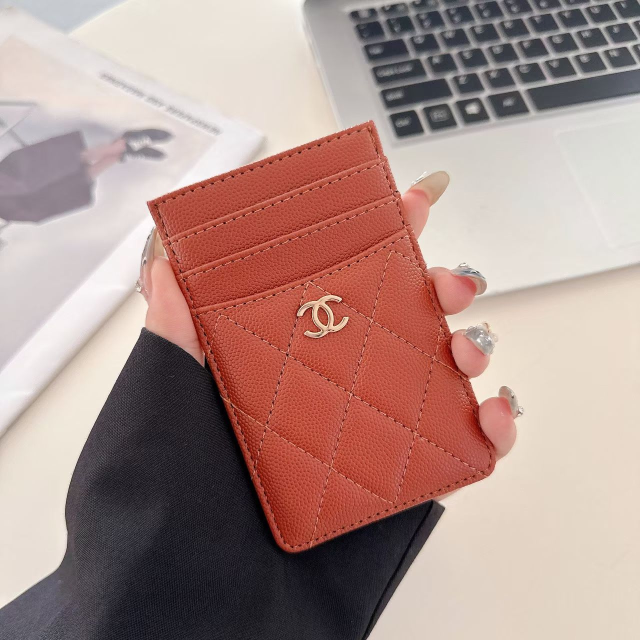 Luxury Quilted Multi-Color Slim Card Holder Wallet