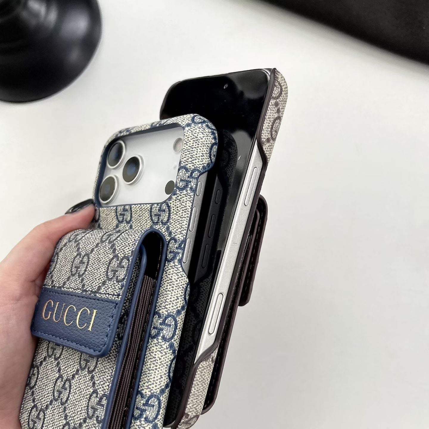 Premium Monogram Card Holder iPhone Case