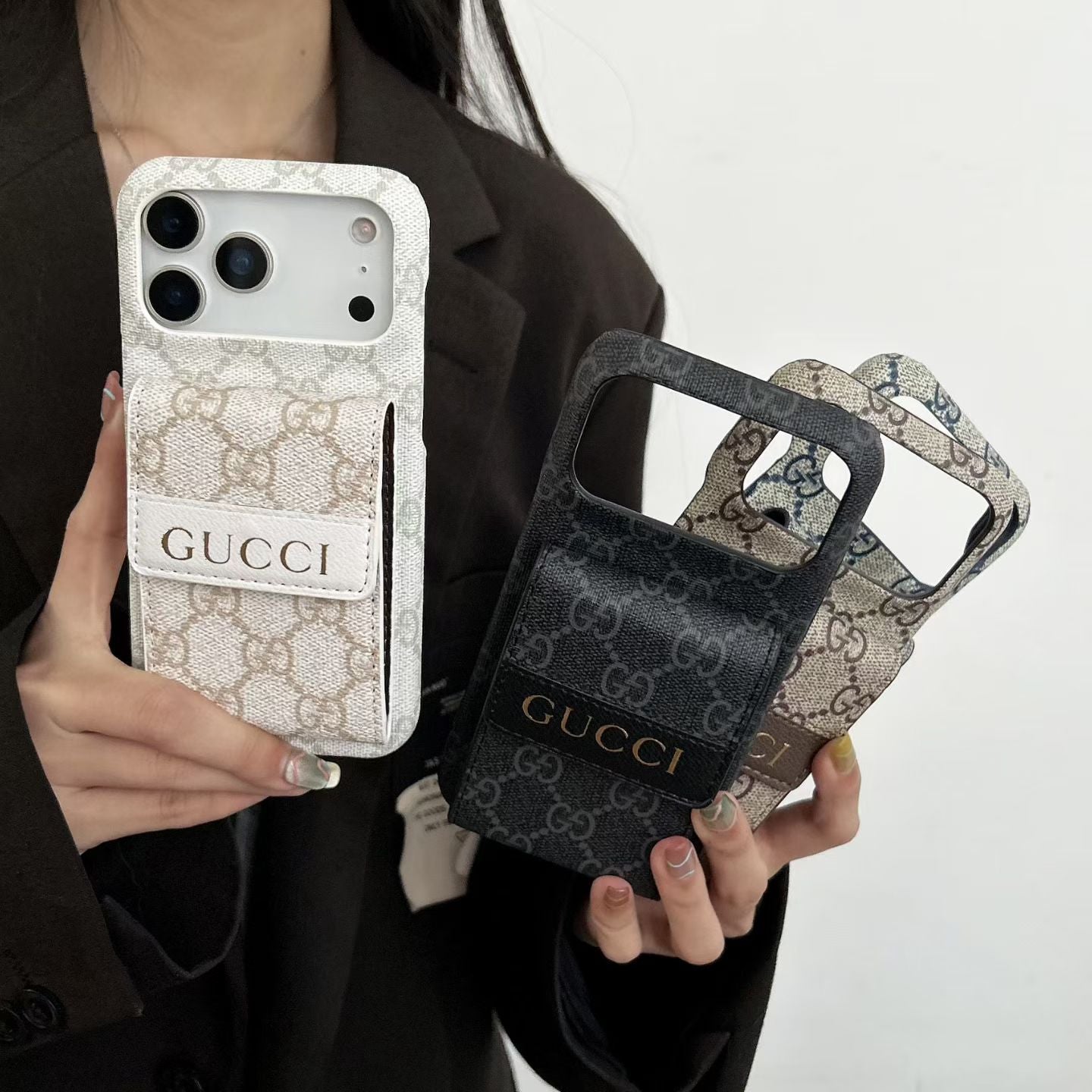 Premium Monogram Card Holder iPhone Case