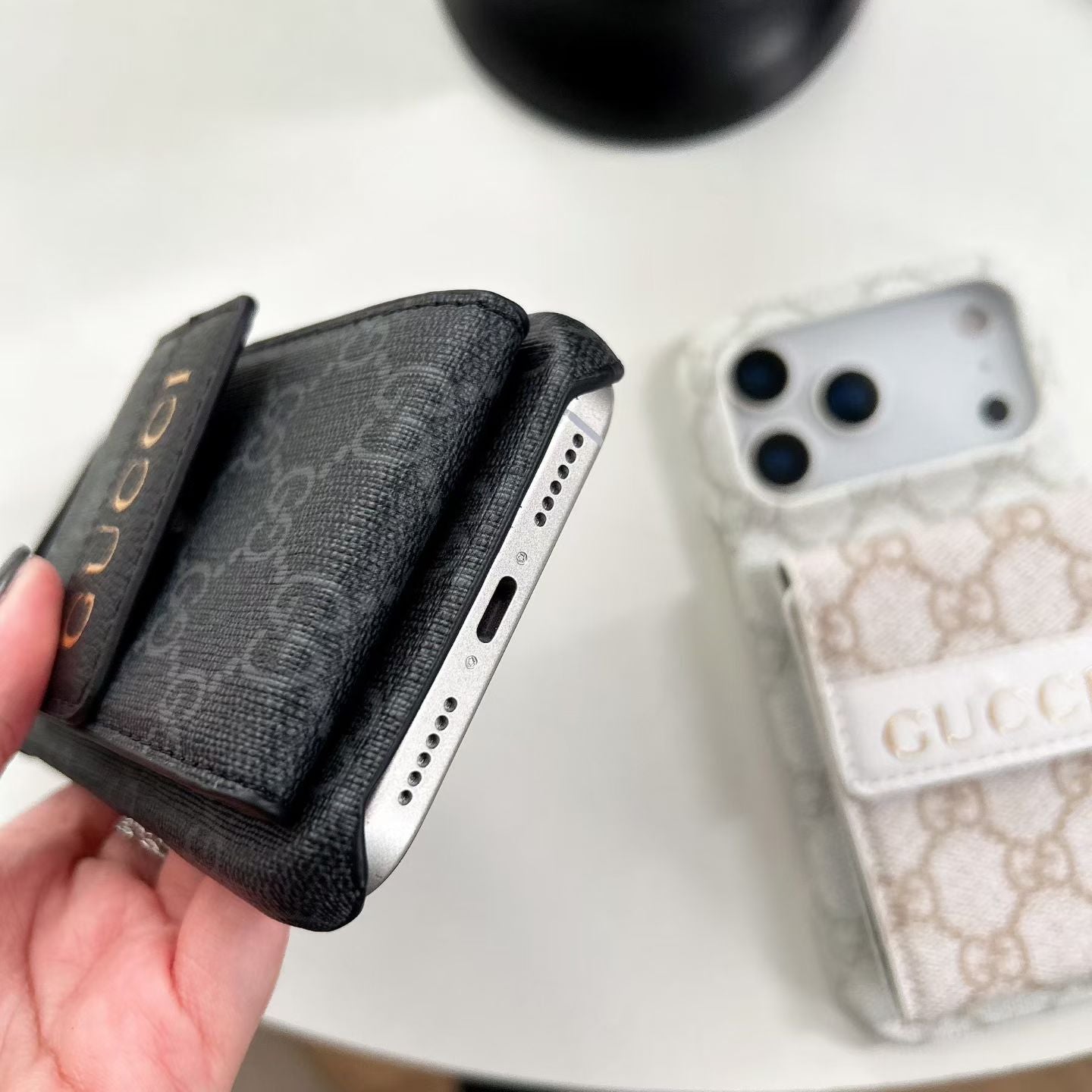 Premium Monogram Card Holder iPhone Case