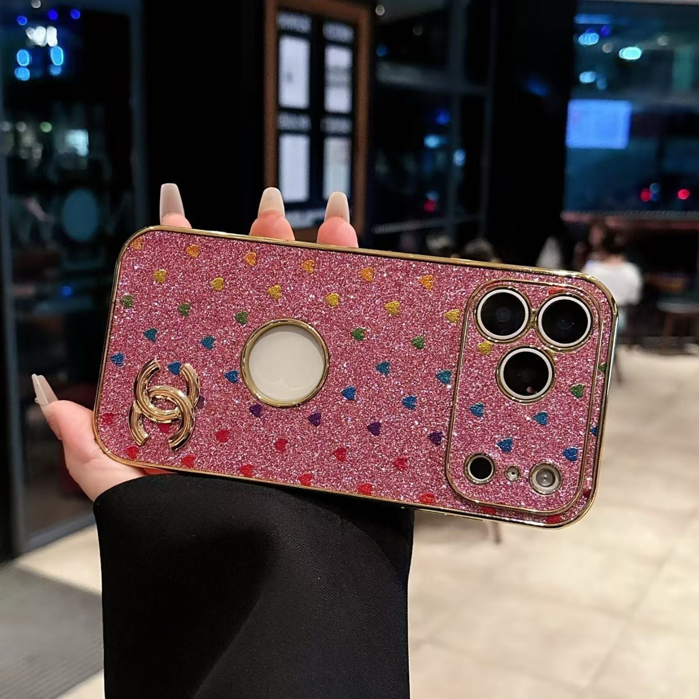 Luxury Heart Glitter Protective Phone Case