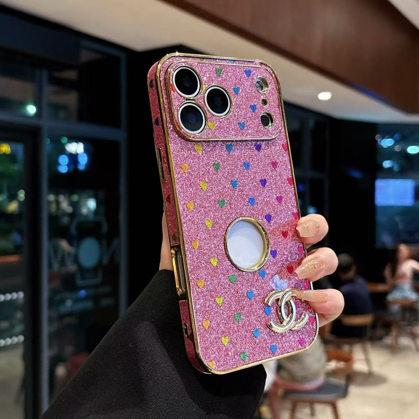 Luxury Heart Glitter Protective Phone Case
