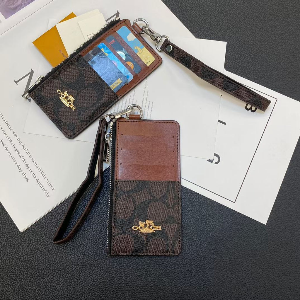 Luxury-Inspired Card Holder Wallet – Multi-Slot Zipper Style