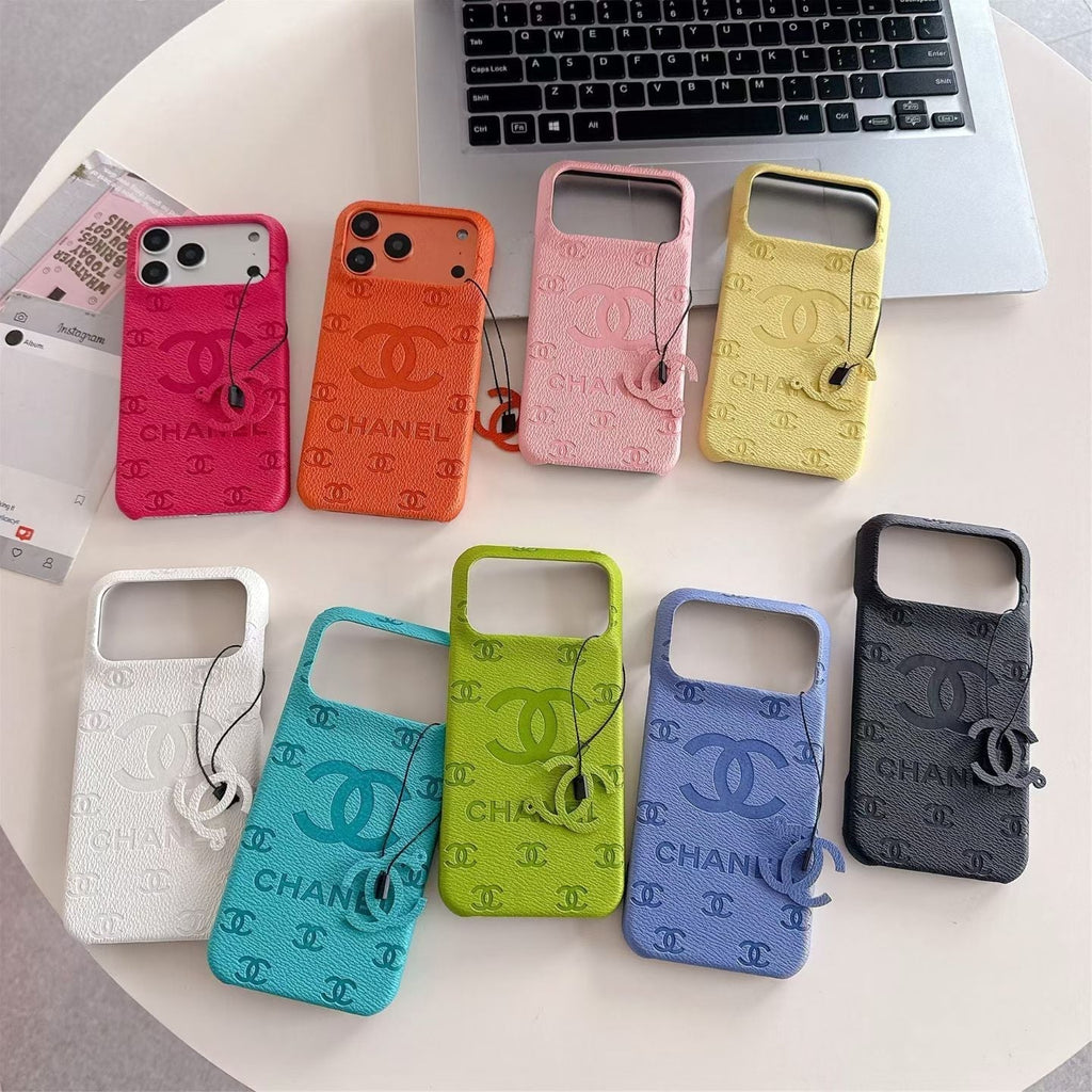Luxury Embossed Monogram Charm Protective Phone Case