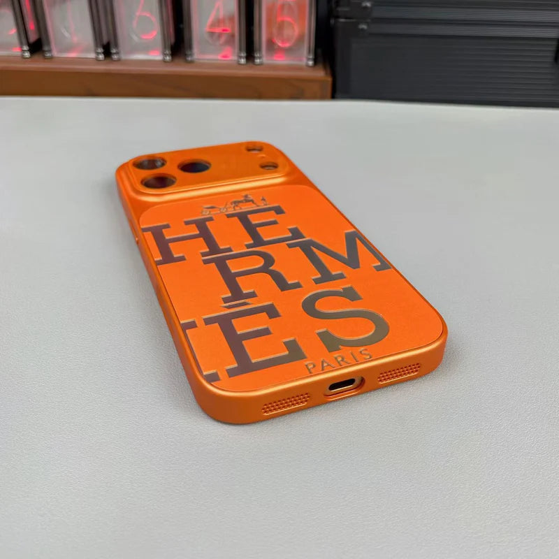 Luxury Orange iPhone Case - Premium Leather Protection
