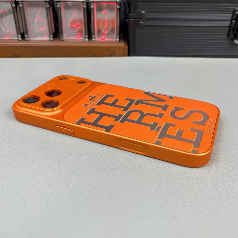 Luxury Orange iPhone Case - Premium Leather Protection