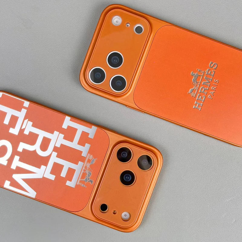 Luxury Orange iPhone Case - Premium Leather Protection