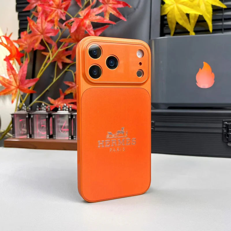 Luxury Orange iPhone Case - Premium Leather Protection
