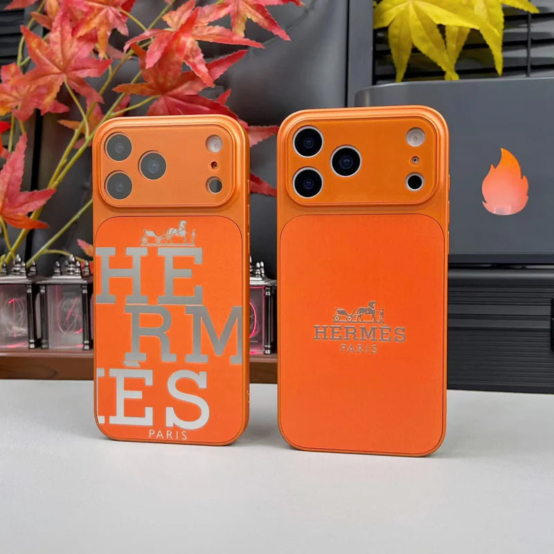 Luxury Orange iPhone Case - Premium Leather Protection