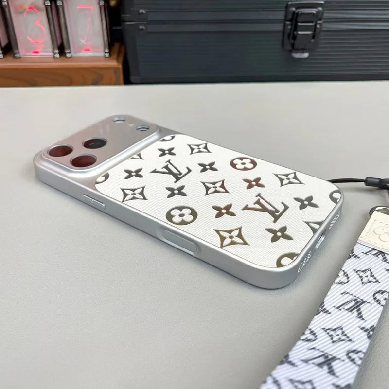 Premium Monogram Phone Case With Mini Strap For iPhone