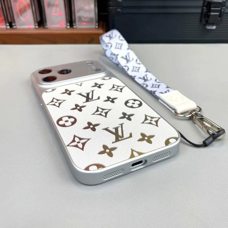 Premium Monogram Phone Case With Mini Strap For iPhone