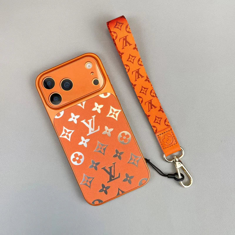Premium Monogram Phone Case With Mini Strap For iPhone