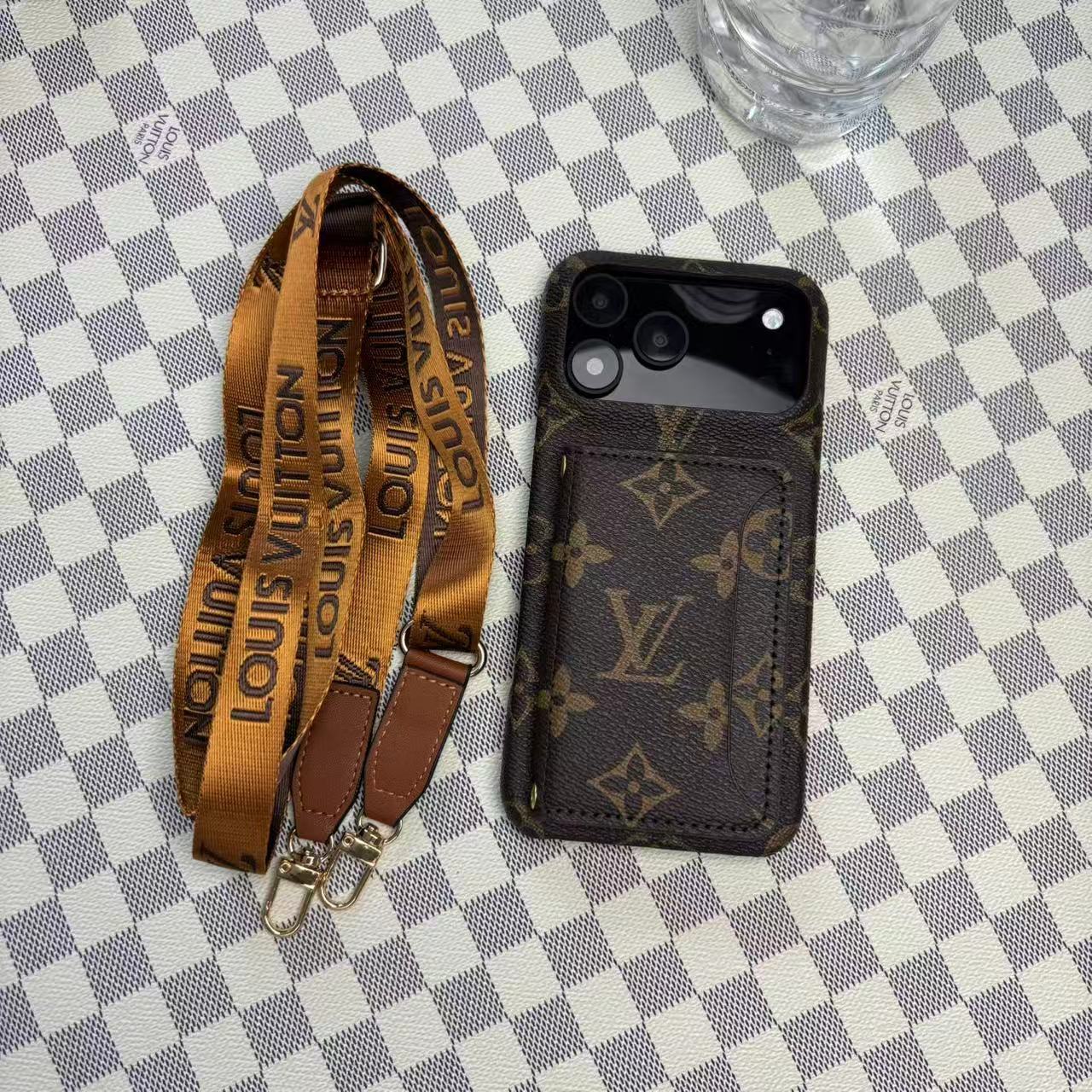 Monogram Leather Phone Case For iPhone 13-17 Series