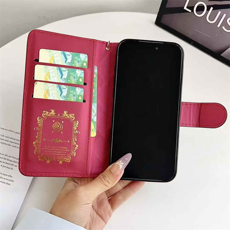 Premium Leather Wallet Leather Crossbody Bag iPhone Case