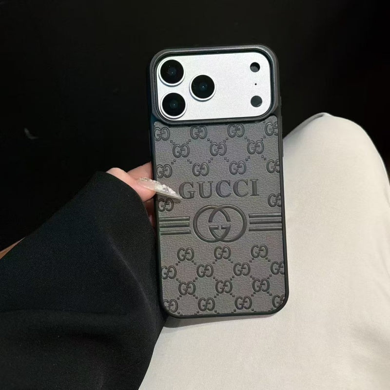 Inspired Monogram Phone Case – Premium Leather Texture Slim Fit Bumper Case