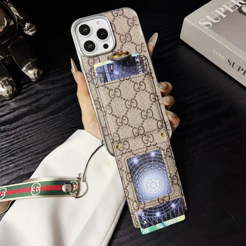 Monogram iPhone Case with Cardholder & Hand Strap