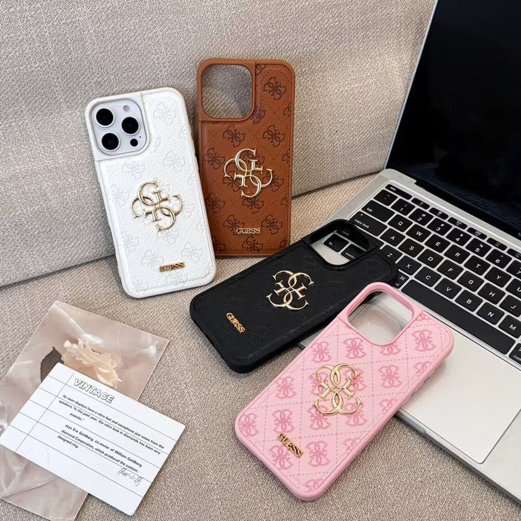 GUESS Monogram Mirror Electroplated Apple iPhone Case