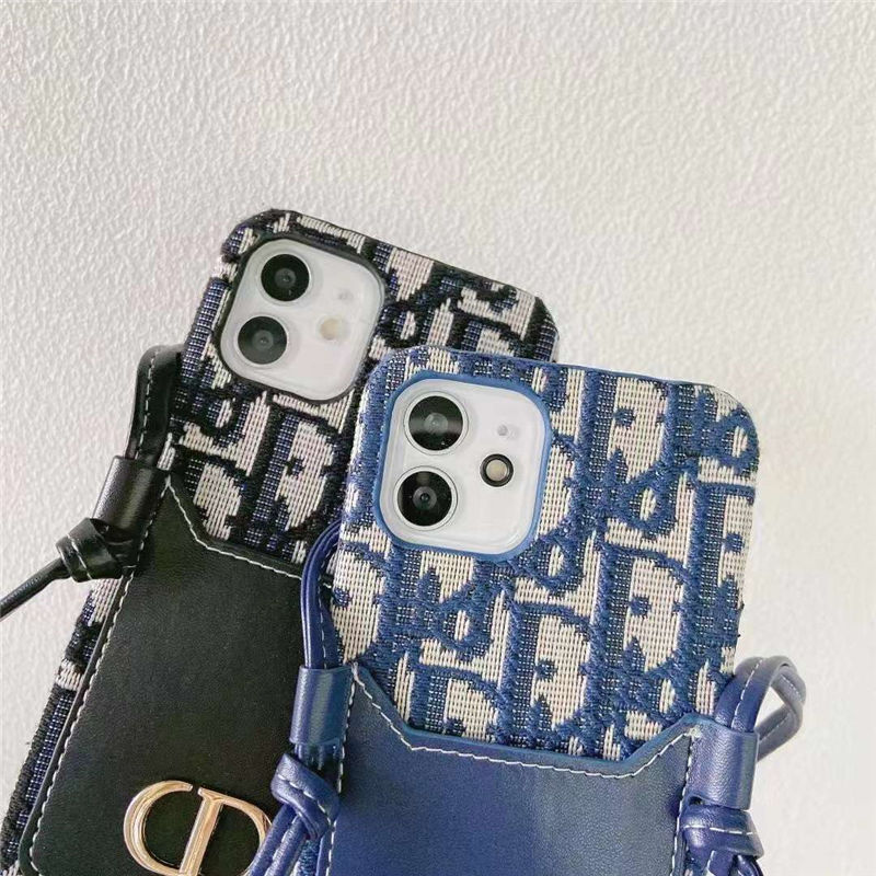 Luxury iPhone Case With Card Pocket & Lanyard