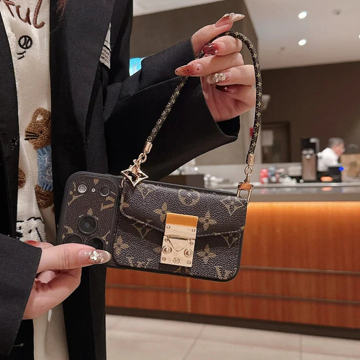 Luxury Monogram Crossbody Phone Bag for iPhone 13-17 Series