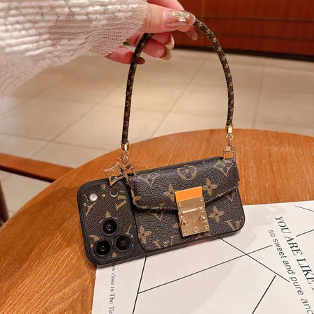 Luxury Monogram Crossbody Phone Bag for iPhone 13-17 Series
