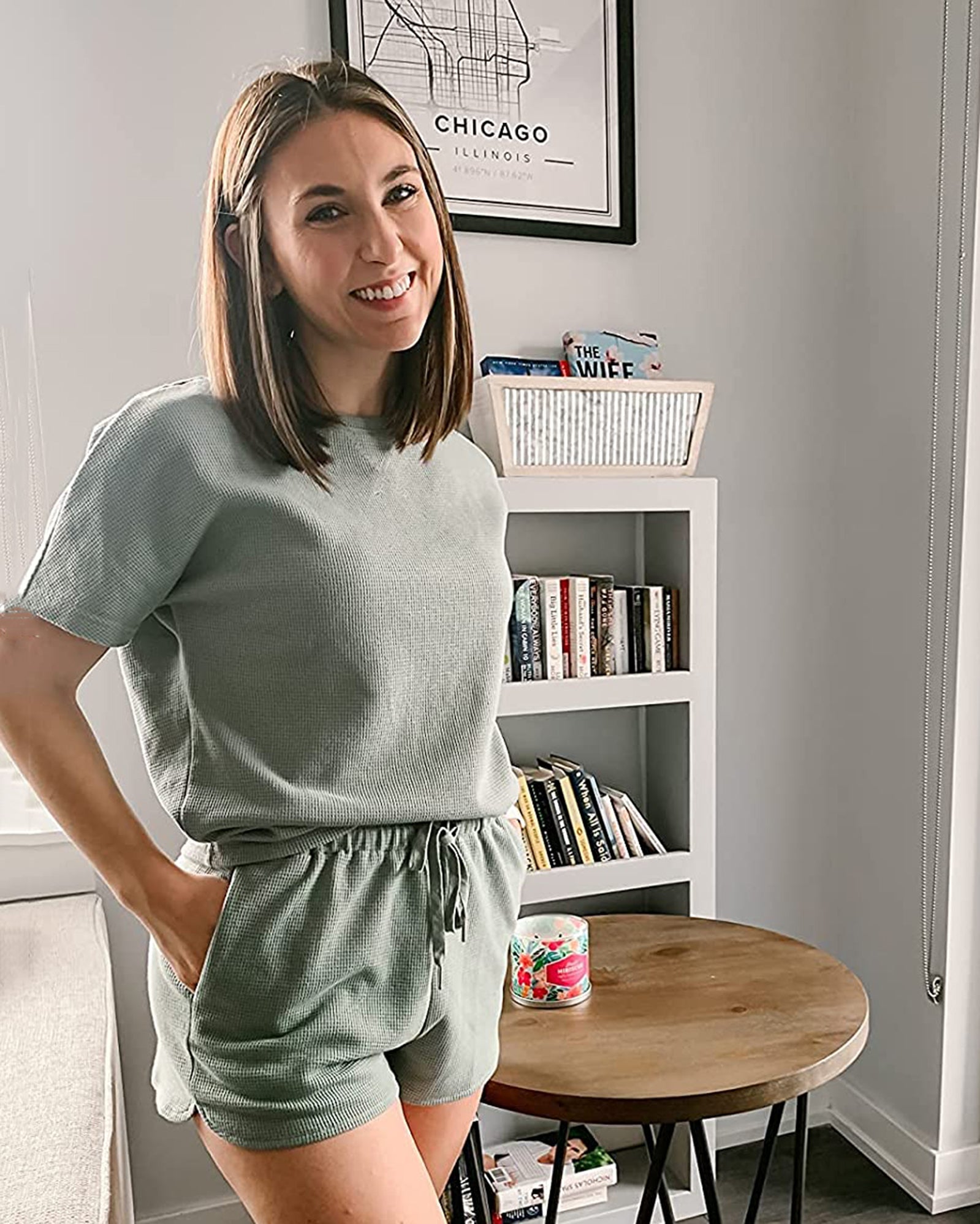 Luxuii Waffle Knit Loungewear Pajama Set