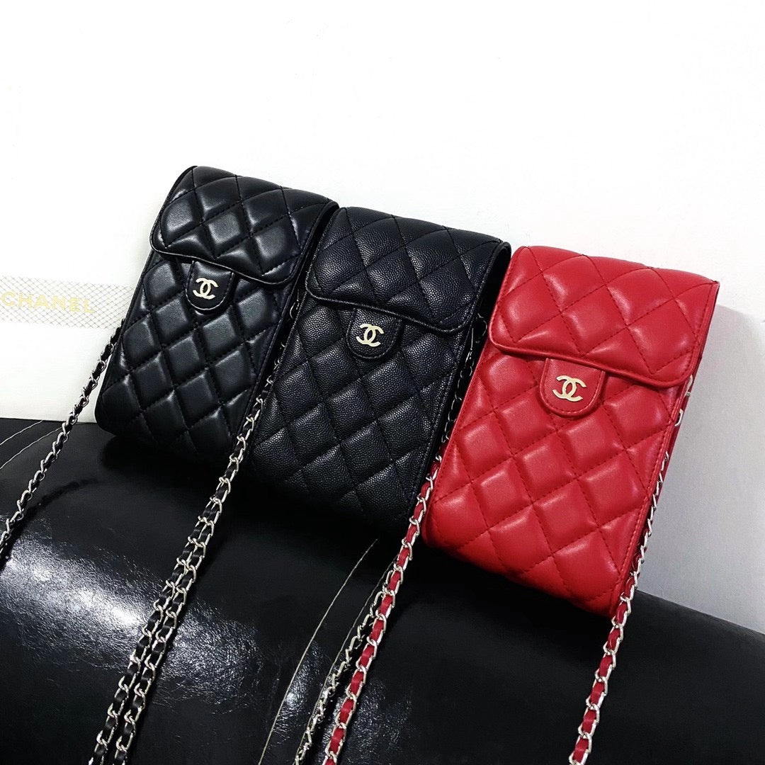 Luxury Quilted Crossbody Card Holder Phone Bag