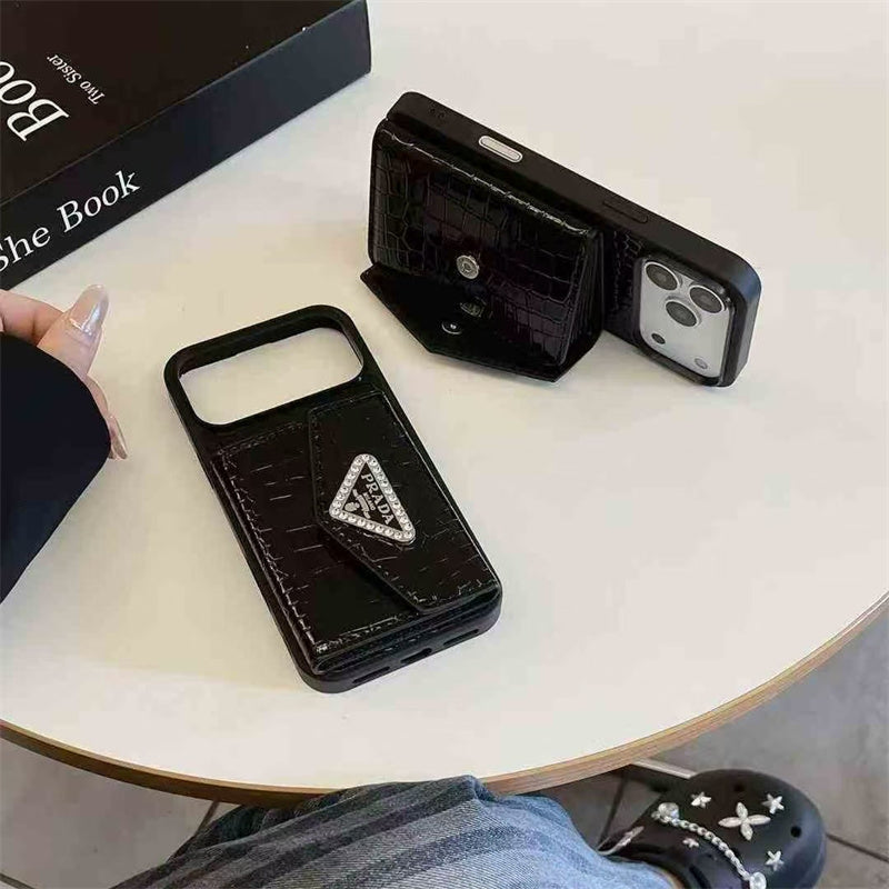 Elegant Phone Case with Card Holder For iPhone 12-17
