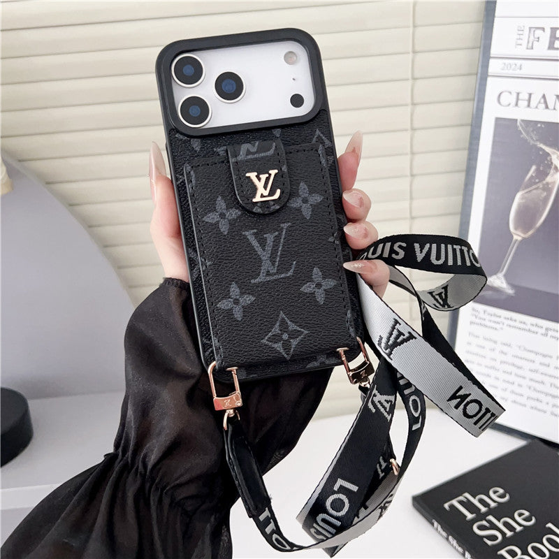 Leather Card Holder Case Crossbody for iPhone 12-17 Series