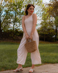 Luxuii One Shoulder Sleeveless Smocked Jumpsuit