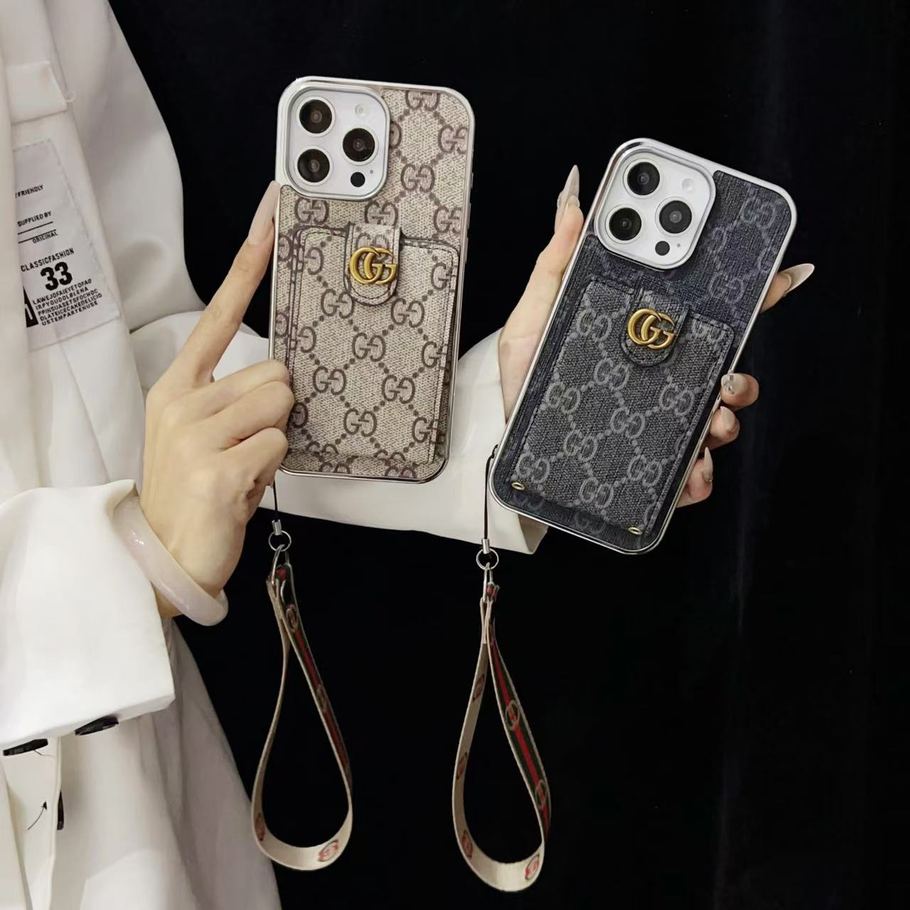 Monogram iPhone Case with Cardholder & Hand Strap