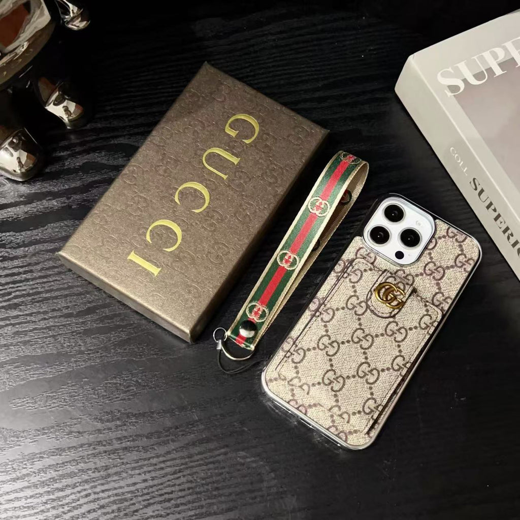 Monogram iPhone Case with Cardholder & Hand Strap