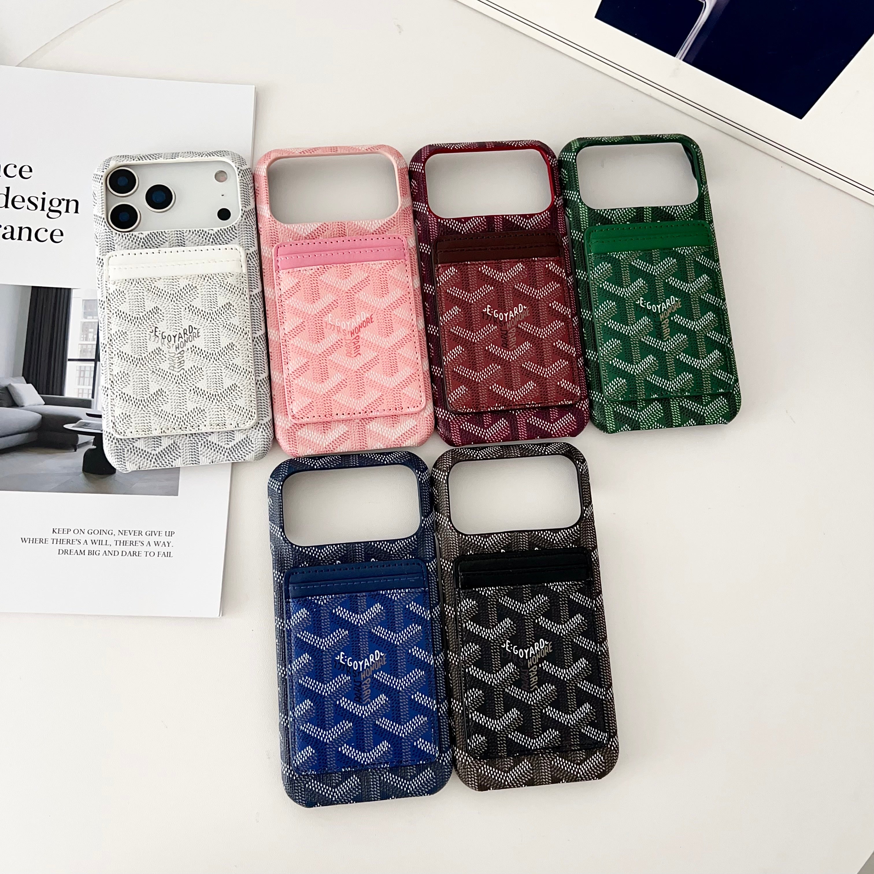 Luxury GY Magnetic iPhone Case with Matching Card Holder