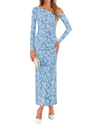 Luxuii Floral Off Shoulder Bodycon Ruched Elegant Party Dress