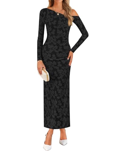 Luxuii Floral Off Shoulder Bodycon Ruched Elegant Party Dress